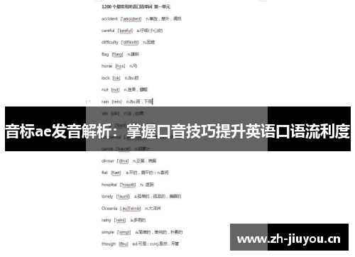 音标ae发音解析:掌握口音技巧提升英语口语流利度 音标ae发音解析:掌握口音技巧提升英语口语流利度